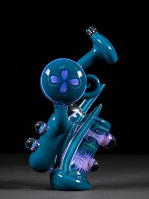 Stevie P. Blue and Purple Double Bubbler